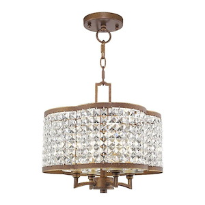 Grammercy - 4 Light Convertible Mini Chandelier in New Traditional Style - 14 Inches wide by 13.5 Inches high