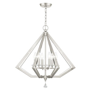 Diamond - 6 Light Chandelier in Mid Century Modern Style - 25 Inches wide by 26 Inches high