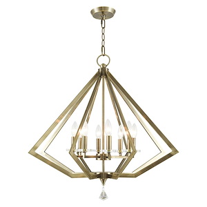 Diamond - 8 Light Chandelier in Mid Century Modern Style - 28 Inches wide by 28 Inches high