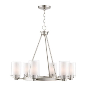 Manhattan - 6 Light Chandelier in Contemporary Style - 25.75 Inches wide by 22 Inches high
