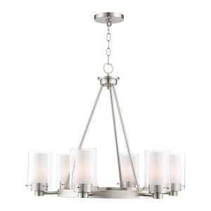 Manhattan - 6 Light Chandelier in Contemporary Style - 25.75 Inches wide by 22 Inches high