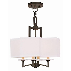 Woodland Park - 4 Light Convertible Mini Chandelier-17 Inches Tall and 15 Inches Wide