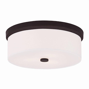 Meridian - 3 Light Flush Mount in Modern Style - 15 Inches wide by 5.5 Inches high