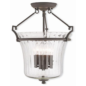Cortland - 4 Light Semi-Flush Mount in Modern Farmhouse Style - 15.5 Inches wide by 17 Inches high