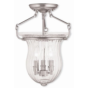 Andover - 3 Light Semi-Flush Mount in Farmhouse Style - 12 Inches wide by 16 Inches high - 476895