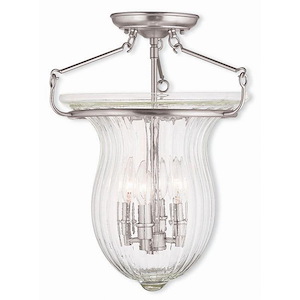 Andover - 4 Light Semi-Flush Mount in Farmhouse Style - 14 Inches wide by 18 Inches high - 476893