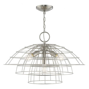 Brooklyn - 4 Light Chandelier in Industrial Style - 28 Inches wide by 17.75 Inches high