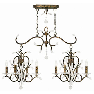 Serafina - 8 Light Linear Chandelier-29 Inches Tall and 20 Inches Wide