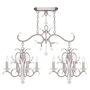 Serafina - 8 Light Linear Chandelier-29 Inches Tall and 20 Inches Wide
