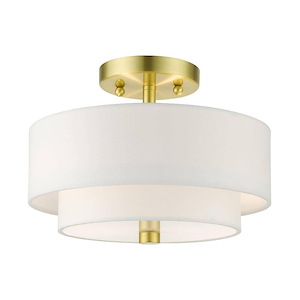 Meridian - 2 Light Semi-Flush Mount in Modern Style - 11 Inches wide by 8.25 Inches high