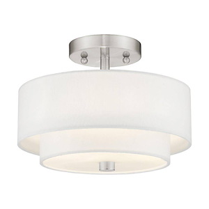 Claremont - 2 Light Semi-Flush Mount in New Traditional Style - 11 Inches wide by 8.13 Inches high