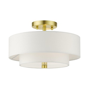 Meridian - 2 Light Semi-Flush Mount in Modern Style - 13 Inches wide by 8.25 Inches high - 1012150