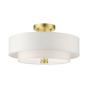 Meridian - 3 Light Semi-Flush Mount in Modern Style - 15 Inches wide by 8.25 Inches high