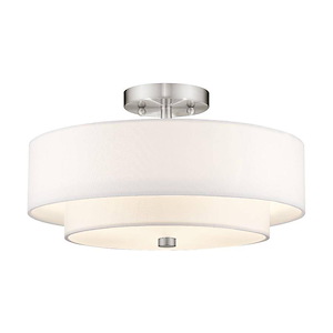 Claremont - 3 Light Semi-Flush Mount in New Traditional Style - 15 Inches wide by 8.5 Inches high