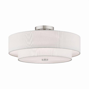 Claremont - 4 Light Semi-Flush Mount in New Traditional Style - 18 Inches wide by 8.5 Inches high