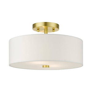 Meridian - 2 Light Semi-Flush Mount in Modern Style - 13 Inches wide by 7.75 Inches high