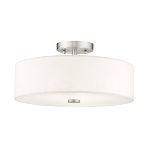Meridian - 3 Light Semi-Flush Mount in Modern Style - 15 Inches wide by 8.13 Inches high