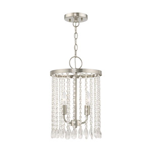 Elizabeth - 2 Light Mini Pendant in Glam Style - 11 Inches wide by 17 Inches high