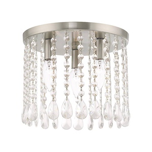 Elizabeth - 3 Light Flush Mount in Glam Style - 11 Inches wide by 9.25 Inches high - 735829