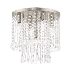 Elizabeth - 5 Light Flush Mount in Glam Style - 13.75 Inches wide by 13.75 Inches high