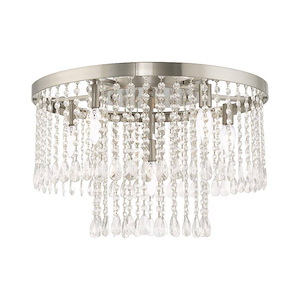 Elizabeth - 6 Light Flush Mount in Glam Style - 22 Inches wide by 14 Inches high