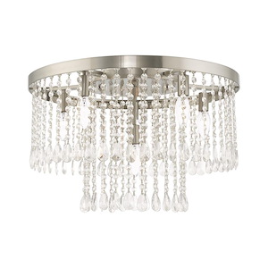 Elizabeth - 6 Light Flush Mount in Glam Style - 22 Inches wide by 14 Inches high - 735826