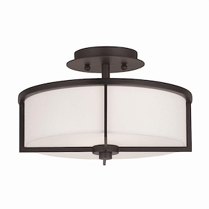 Wesley - 2 Light Semi-Flush Mount in Modern Style - 13 Inches wide by 8 Inches high