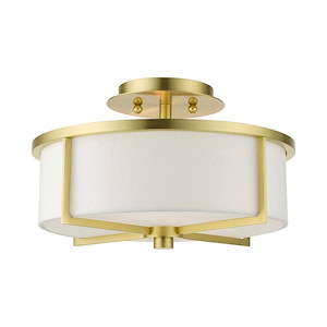 Wesley - 2 Light Semi-Flush Mount in Contemporary Style - 13 Inches wide by 8 Inches high