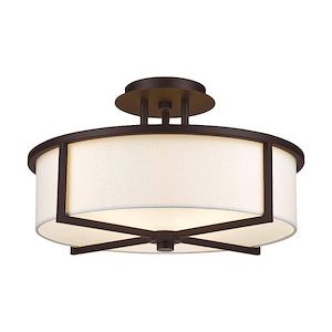 Wesley - 3 Light Semi-Flush Mount in Modern Style - 16 Inches wide by 9.25 Inches high - 476988