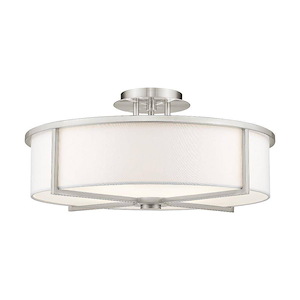 Wesley - 4 Light Semi-Flush Mount in Modern Style - 19 Inches wide by 9.25 Inches high