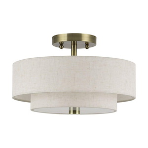 Monroe - 2 Light Medium Semi-Flush Mount-8.25 Inch Tall and 13 Inch Wide - 1391694