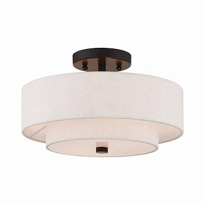 Meridian - 2 Light Semi-Flush Mount In Transitional Style-8.25 Inches Tall and 13 Inches Wide - 1220071