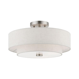 Meridian - 3 Light Semi-Flush Mount In Transitional Style-8.25 Inches Tall and 15 Inches Wide - 1220018