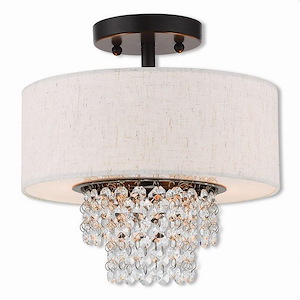 Carlisle - 2 Light Semi-Flush Mount in Contemporary Style - 11 Inches wide by 10.7 Inches high