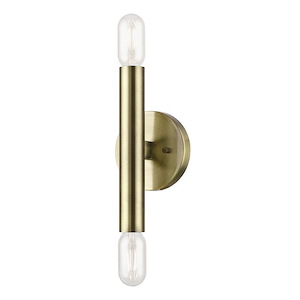Copenhagen - 2 Light ADA Wall Sconce In Mid Century Modern Style-9.88 Inches Tall and 5.13 Inches Wide
