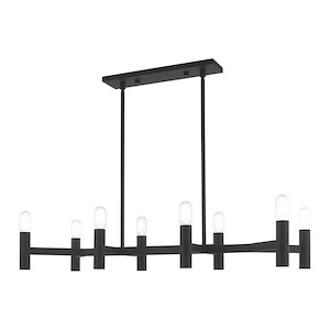 Copenhagen - 8 Light Linear Chandelier in Mid Century Modern Style - 15 Inches wide by 17.75 Inches high