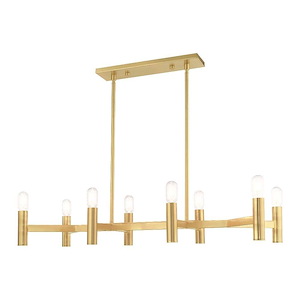 Copenhagen - 8 Light Linear Chandelier in Mid Century Modern Style - 15 Inches wide by 17.75 Inches high