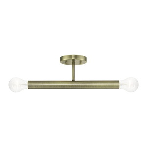 Copenhagen - 2 Light Semi-Flush Mount In Mid-Century Modern Style-6 Inches Tall and 5.13 Inches Wide
