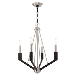 Beckett - 4 Light Mini Chandelier in Industrial Style - 18 Inches wide by 22.5 Inches high