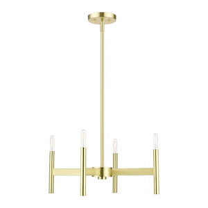 Copenhagen - 4 Light Chandelier In Mid Century Modern Style-19.75 Inches Tall and 20 Inches Wide
