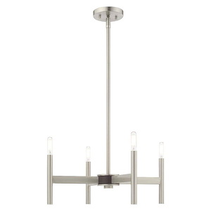 Copenhagen - 4 Light Mini Chandelier in Mid Century Modern Style - 20 Inches wide by 19.75 Inches high