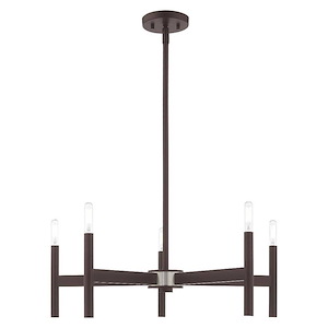 Copenhagen - 5 Light Chandelier In Mid Century Modern Style-19.75 Inches Tall and 25 Inches Wide - 831759