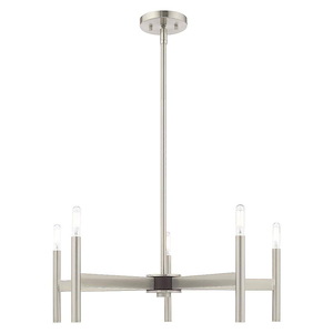 Copenhagen - 5 Light Chandelier In Mid Century Modern Style-19.75 Inches Tall and 25 Inches Wide