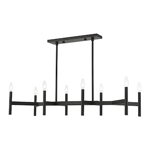 Copenhagen - 8 Light Linear Chandelier In Mid Century Modern Style-19 Inches Tall and 15 Inches Wide