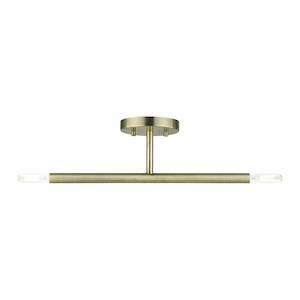 Copenhagen - 2 Light Semi-Flush Mount In Mid-Century Modern Style-5.25 Inches Tall and 5.13 Inches Wide