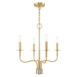 Lisbon - 4 Light Mini Chandelier in Farmhouse Style - 20 Inches wide by 22 Inches high