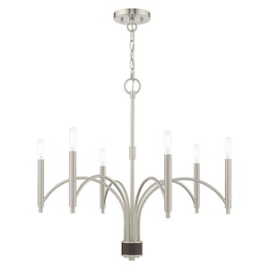 Wisteria - 6 Light Chandelier in Mid Century Modern Style - 26 Inches wide by 24 Inches high