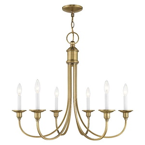 Cranford - 6 Light Chandelier in Farmhouse Style - 26 Inches wide by 23.25 Inches high