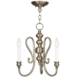 Caldwell - 3 Light Convertible Mini Chandelier in Traditional Style - 14 Inches wide by 15 Inches high