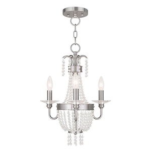 Valentina - 3 Light Convertible Mini Chandelier in French Country Style - 15 Inches wide by 19.25 Inches high